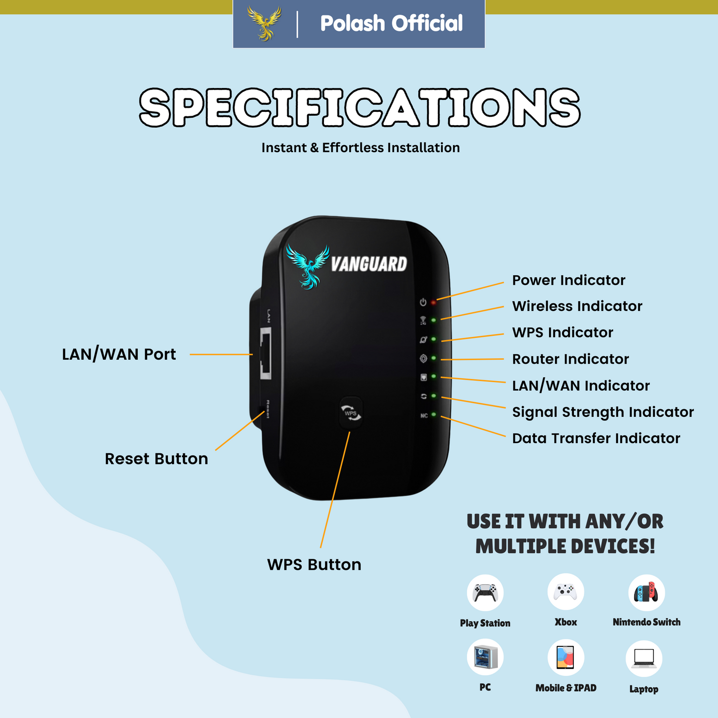 Polash™ Vanguard Wifi Booster 3.0