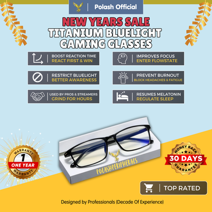 Polash™ Titanium Gaming Bluelight Glasses