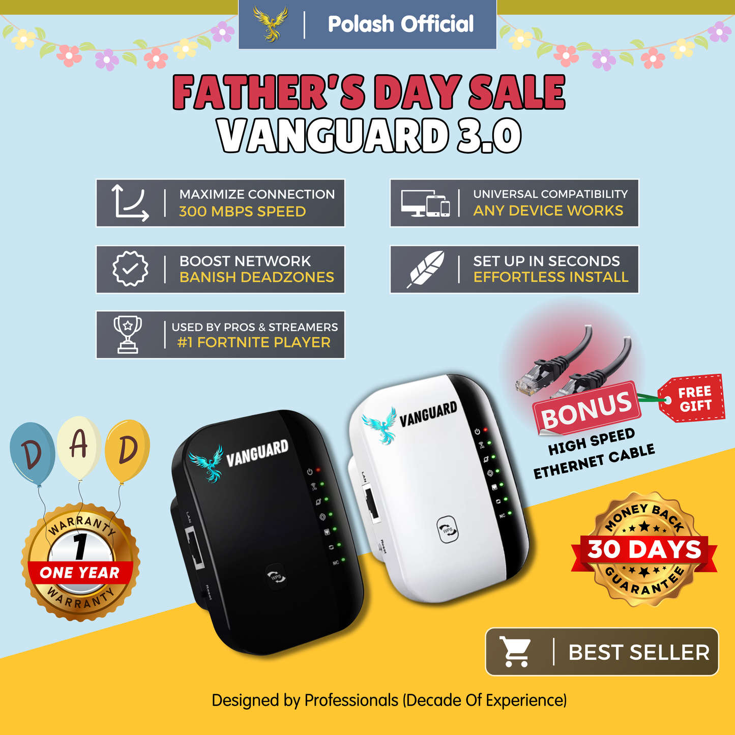 Polash™  Vanguard Wifi Booster 3.0