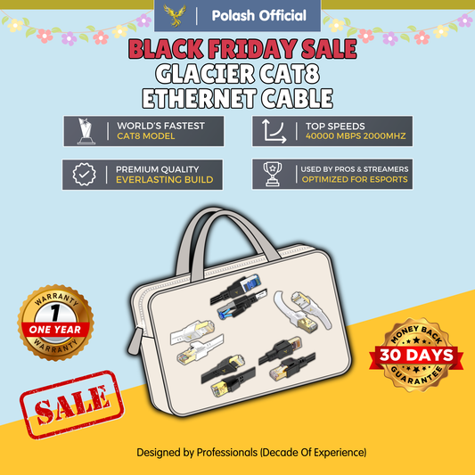 Polash™ Glacier CAT8 Ethernet Cable