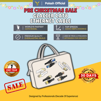 Polash™ Glacier CAT8 Ethernet Cable