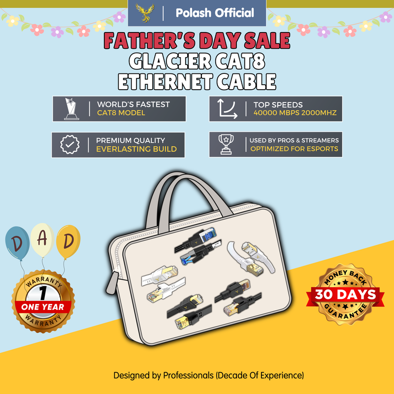 Polash™ Glacier CAT8 Ethernet Cable
