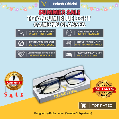 Polash™ Titanium Gaming Bluelight Glasses