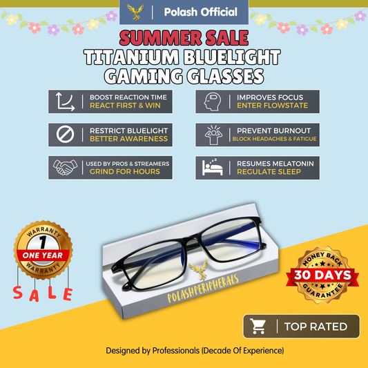 Polash™ Titanium Gaming Bluelight Glasses