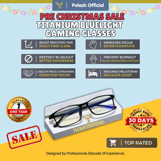 Polash™ Titanium Gaming Bluelight Glasses