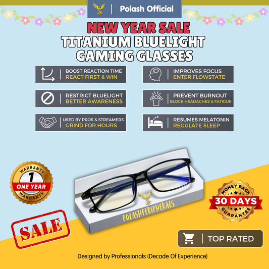 Polash™ Titanium Gaming Bluelight Glasses