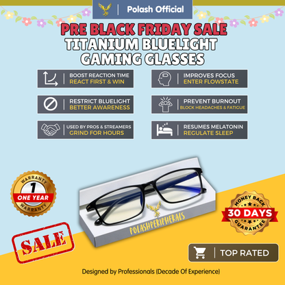 Polash™ Titanium Gaming Bluelight Glasses