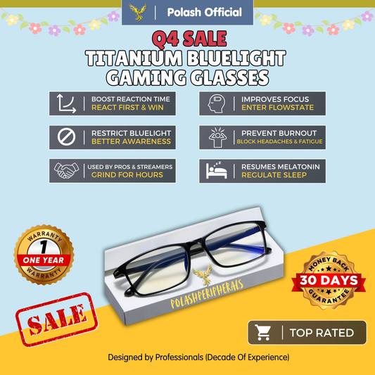 Polash™ Titanium Gaming Bluelight Glasses
