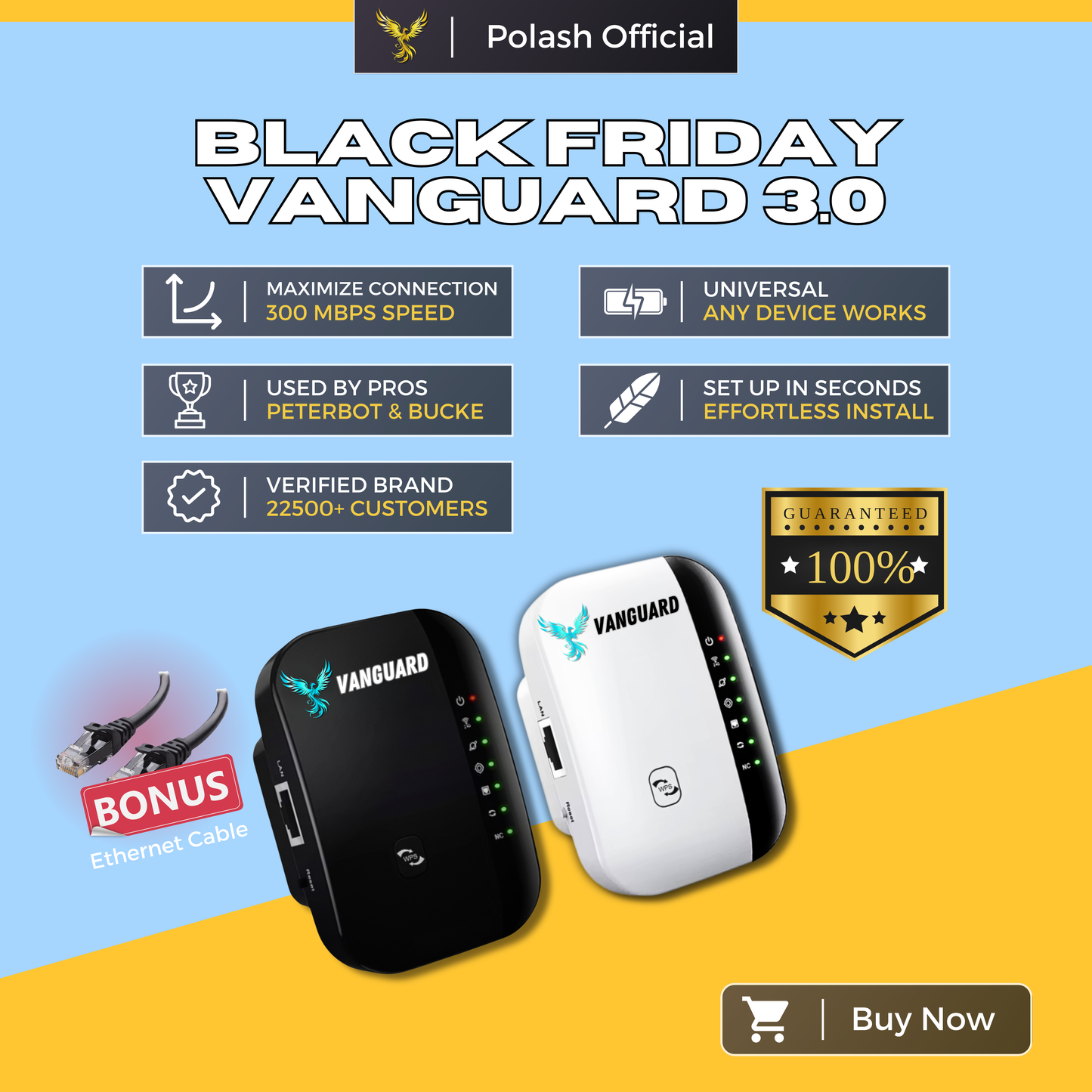 Polash™  Vanguard Wifi Booster 3.0