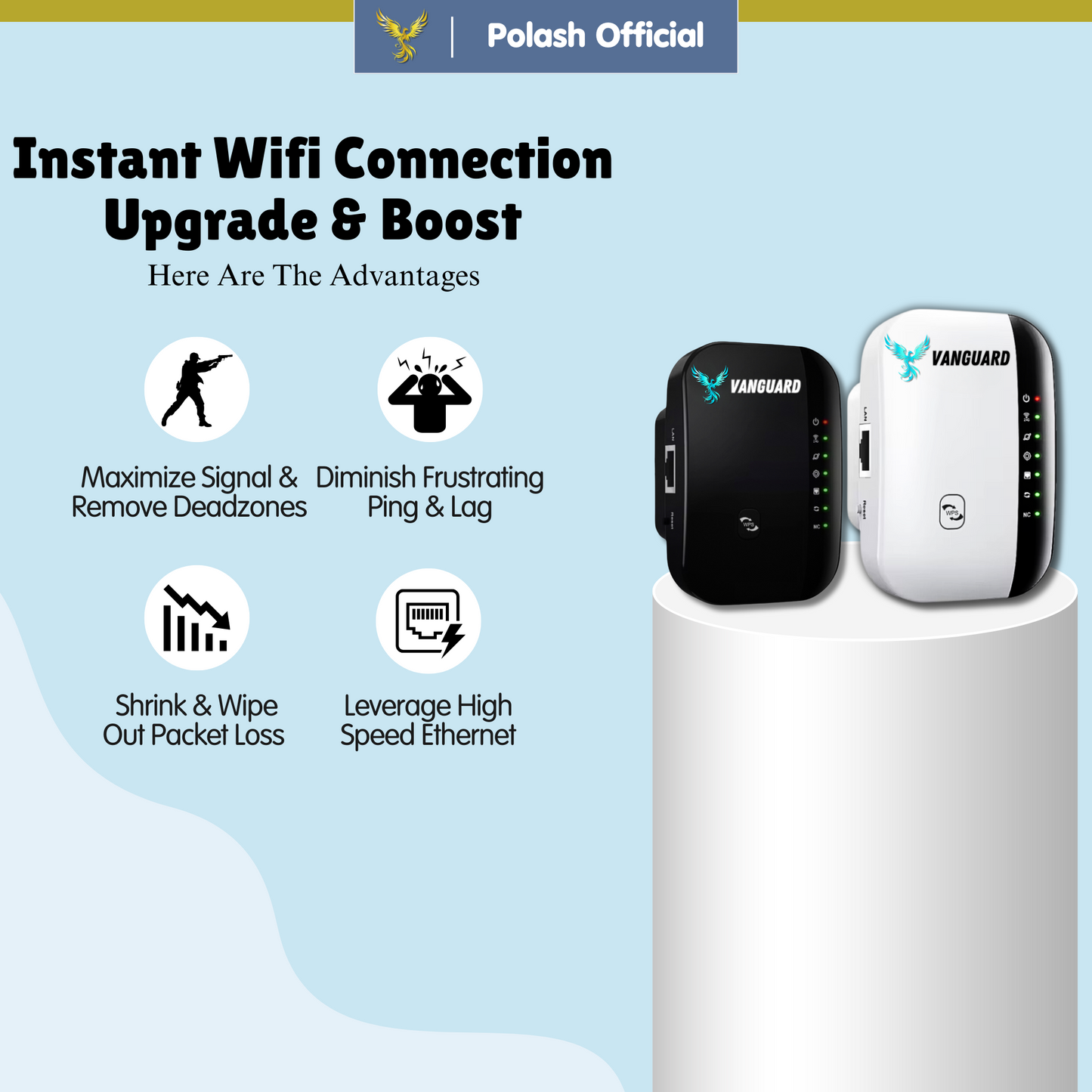 Polash™  Vanguard Wifi Booster 3.0